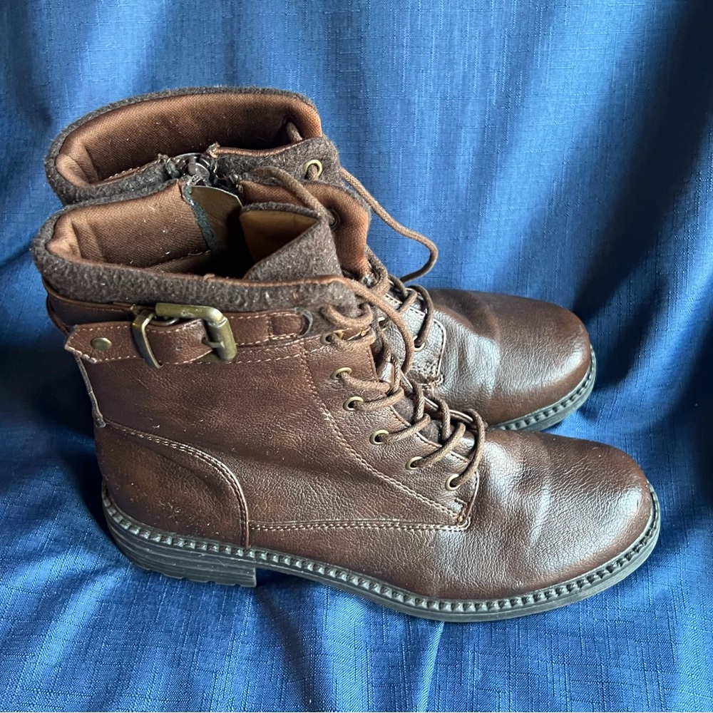 ID Required Brown Leather Boots